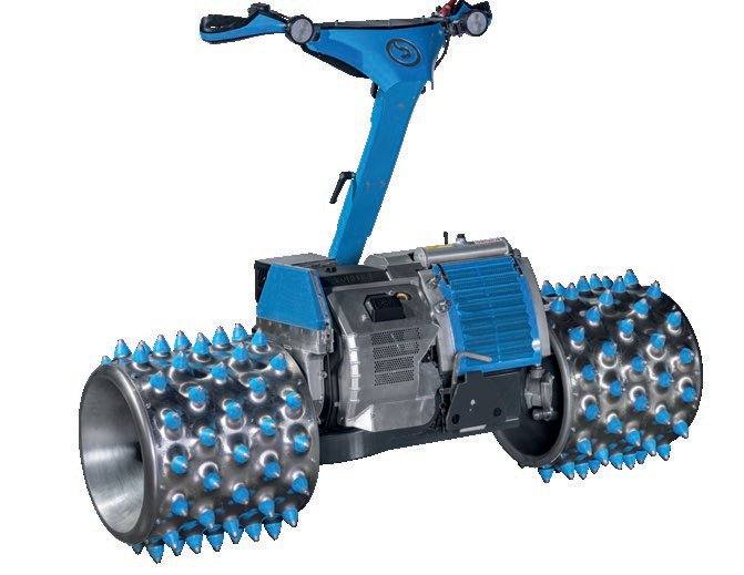 Brielmaier Typ 29 EFI Upgrade, blauer Einachser mit Stachelwalzen, freigestellt