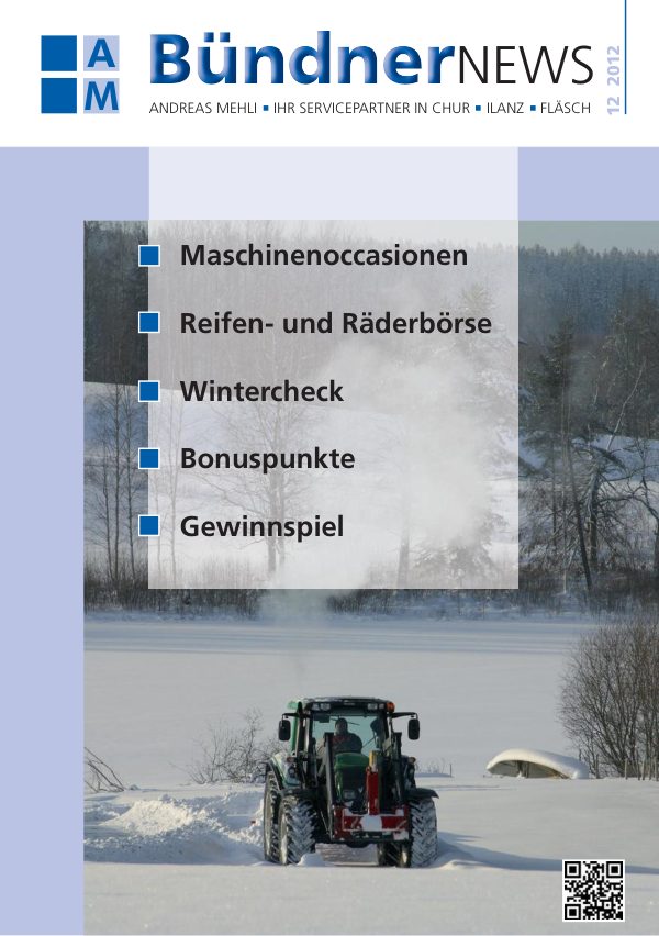 Titelseite der Bündner News, 24. Ausgabe, Dezember 2012