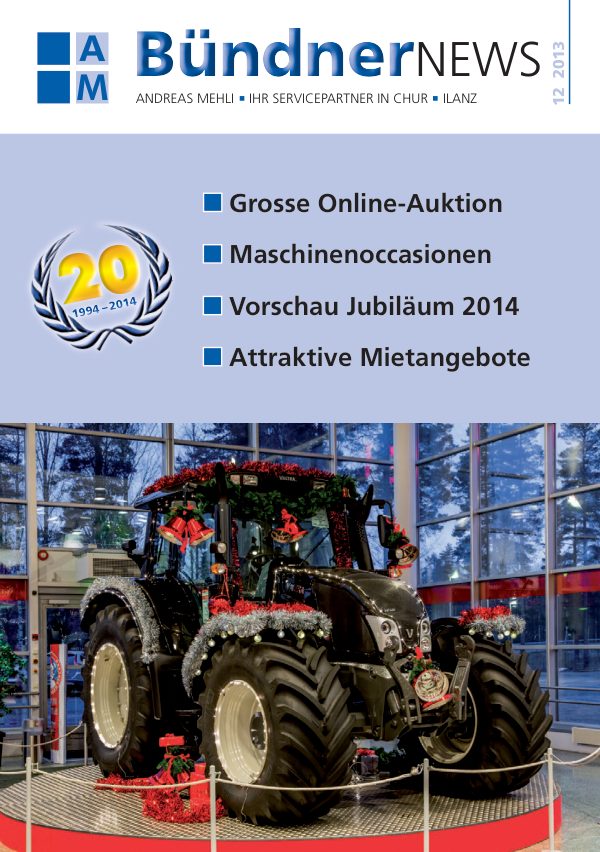 Titelseite der Bündner News, 26. Ausgabe, Dezember 2013