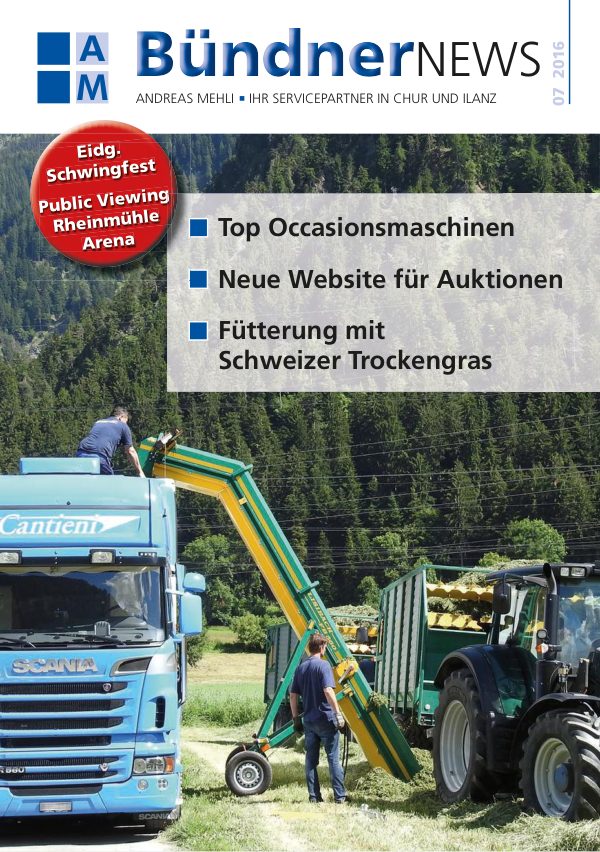 Titelseite der Bündner News, 29. Ausgabe, Juni 2016